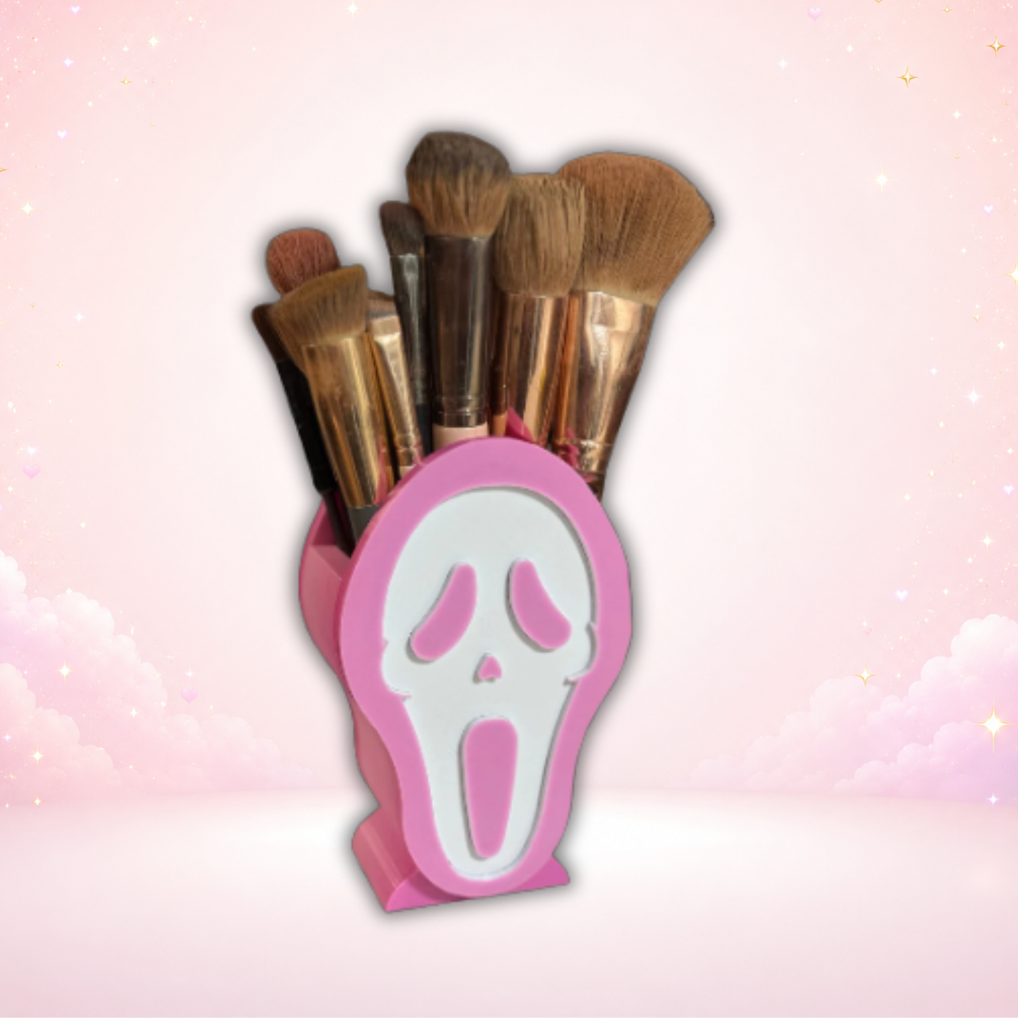 Ghost Face Inspired Makeup Brush Holder | 3D Printed Vanity Organizer√