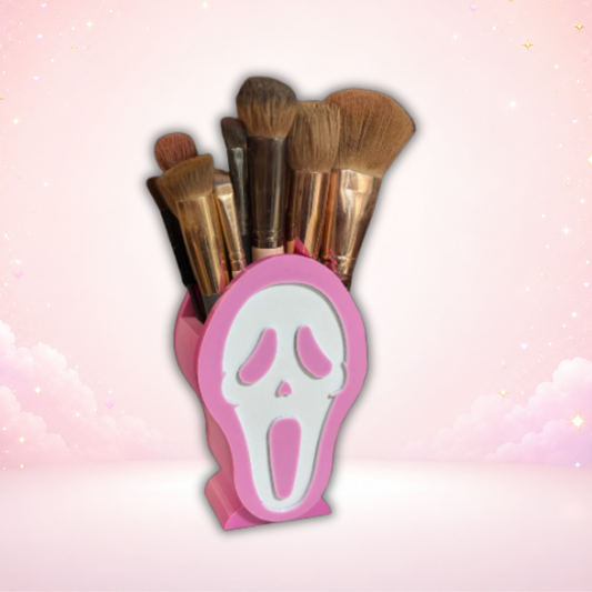 Ghost Face Inspired Makeup Brush Holder | 3D Printed Vanity Organizer√