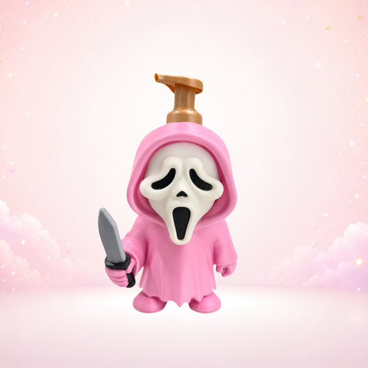 Pink Ghost Face Inspired Bath & Body Works Foaming Hand Soap Holder | 3D Printed Bathroom Decor